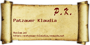Patzauer Klaudia névjegykártya